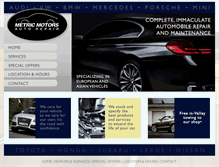 Tablet Screenshot of metricmotorsauto.com